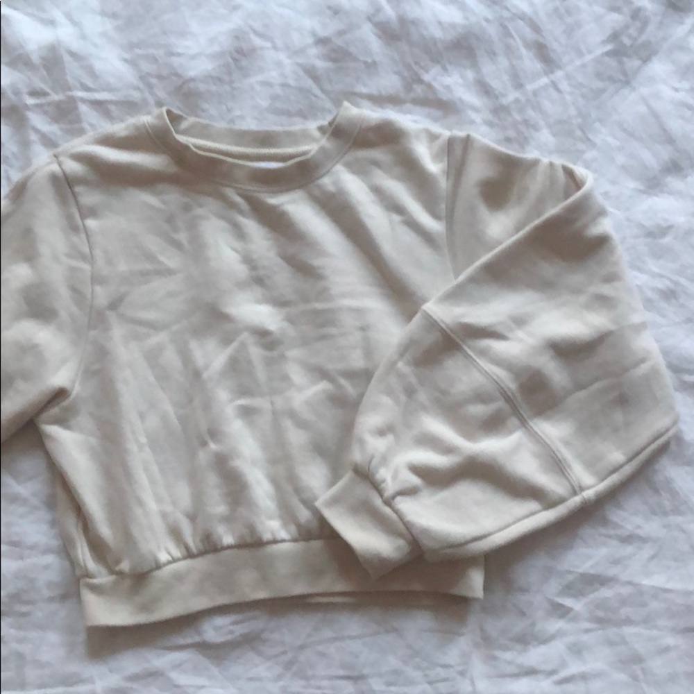 Oak & Fort Cropped Balloon Sleeve Crewneck